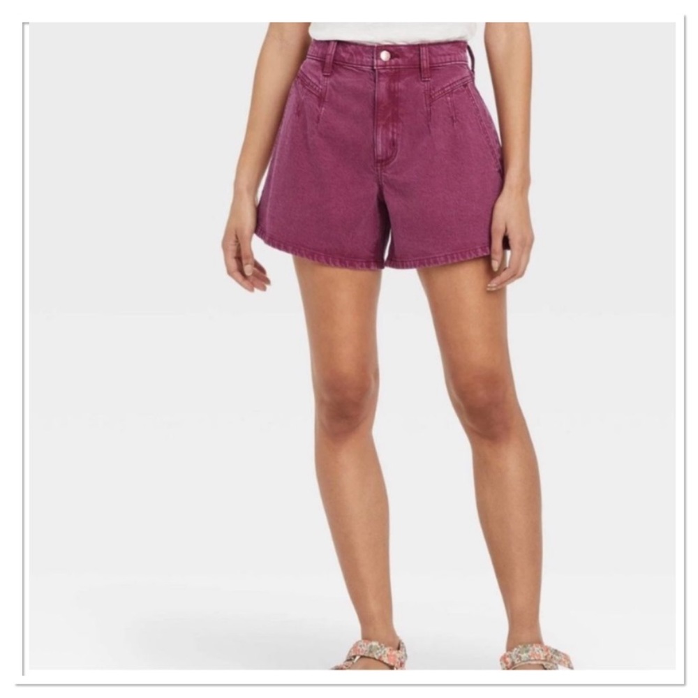 Women’s High Rise A-Line Midi Jean Shorts Universal Thread